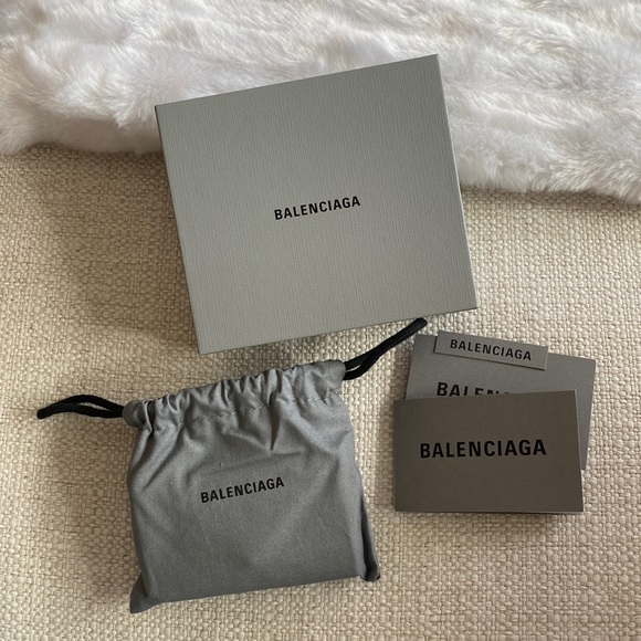 New Authentic Balenciaga Mini Papier Card Case Trifold Wallet - Picture 6 of 6